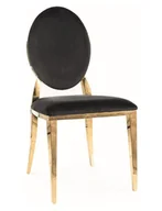 Krzesła - Krzesło glamour czarny velvet KING BLUVEL 19 na złotych nogach - miniaturka - grafika 1