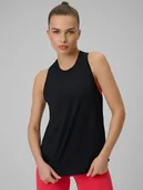 Koszulki sportowe damskie - 4F Top treningowy szybkoschnący damski - czarny XS - miniaturka - grafika 1