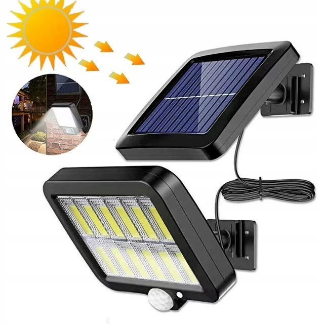 Lampa Solarna Ogrodowa Uliczna Led Cob Z Czujnikiem Zmierzchu Ruchu 3088