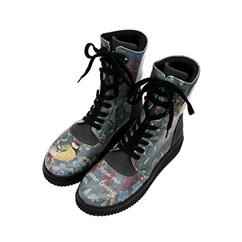 DOGO Vegan Future Boots botki damskie – Show Me Some Loving, niebieski, 36 EU