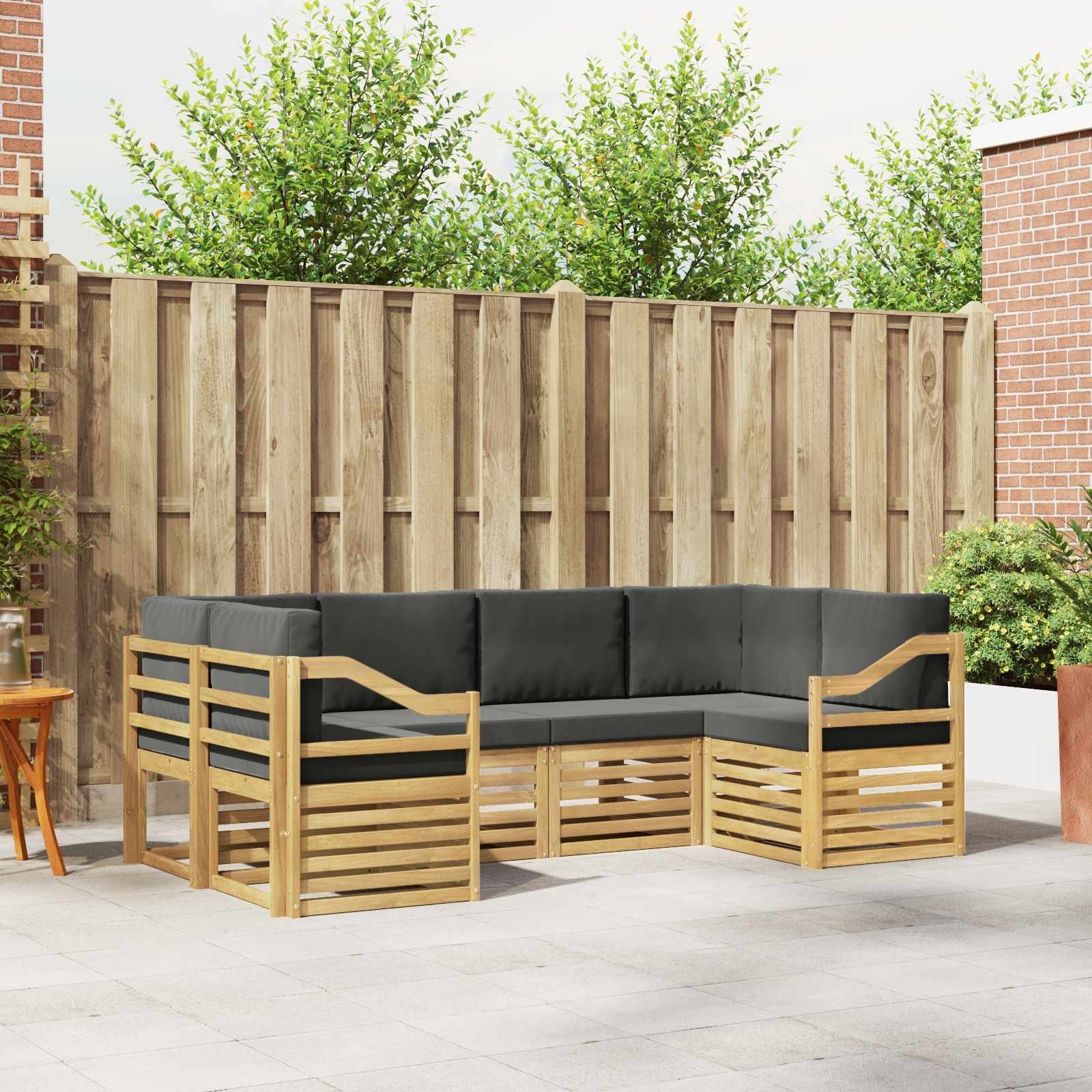 vidaXL Zestaw sofy narożnej 6 pcs Biały i antracyt 245 x 126,5 x 73 cm