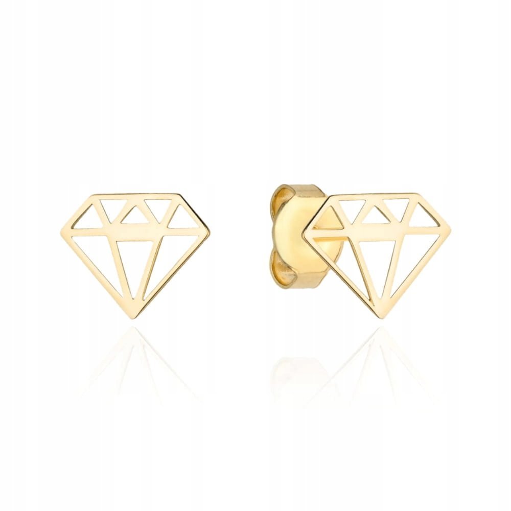 Złote pr 585 kolczyki diamenty na sztyfcie modny dodatek do stylizacji 14k