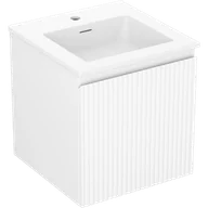 Szafki łazienkowe - Mexen Rivel szafka łazienkowa 45 cm z umywalką Otis, 1 szuflada, ryflowana , biała mat - 91A20-04547-1-BF01-W18M01 - miniaturka - grafika 1