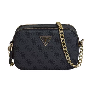 Torebki damskie - Torebka damska na ramię listonoszka Guess Noelle Crossbody Camera Coal Logo Czarna  - BG7879140-CLO - grafika 1