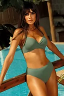 Stroje kąpielowe - Dwuczęściowy strój kąpielowy Madeira push-up zielony khaki 70B - miniaturka - grafika 1