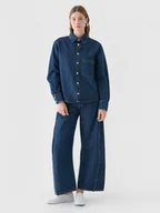 Spodnie damskie - Damskie jeansy barrell Outhorn OTHWAW24TJNSF013 - granatowe - miniaturka - grafika 1