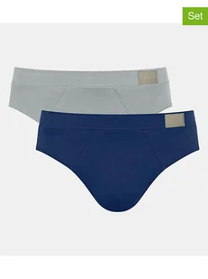 Sloggi Slipy (2 pary) "Go Natural" w kolorze niebiesko-szarym - Majtki męskie - miniaturka - grafika 1