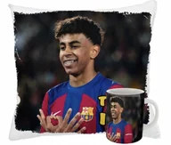 Gadżety dla niej i dla niego - ZESTAW PODUSZKA + KUBEK Prezent LAMINE YAMAL FC BARCELONA + IMIĘ 12 - miniaturka - grafika 1