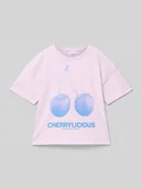 Koszulki dla dziewczynek - T-shirt o kroju relaxed fit z czystej bawełny z nadrukiem z przodu - miniaturka - grafika 1