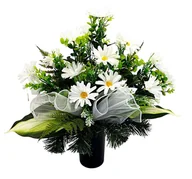 Sztuczne kwiaty - KWIATY NA CMENTARZ STROIK WKŁAD BUKIET DO WAZONU - miniaturka - grafika 1