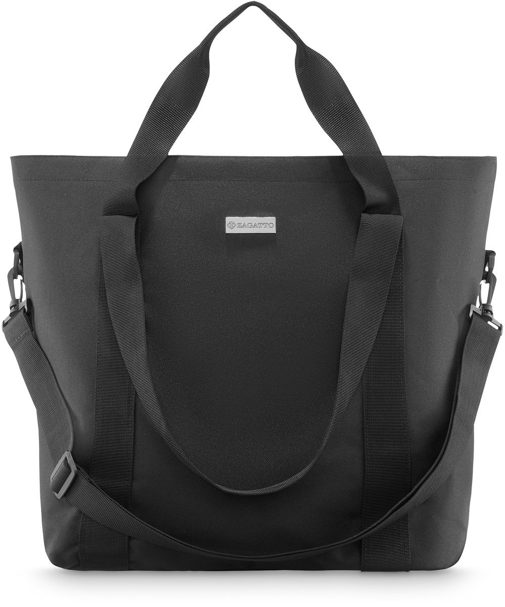 Torebka Damska Na Ramię, Jednokomorowa Torba Czarna Shopperka, Zg815