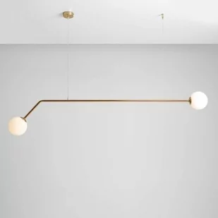 ADX Industrialna LAMPA wisząca 1064H30 ADX szklana OPRAWA zwis kule pręt złoty biały - Lampy sufitowe - miniaturka - grafika 1