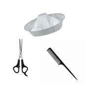 Peleryny fryzjerskie - TEMU Zestaw 3-częściowy do Strzyżenia Włosów: Maszynka do Włosów, Nożyczki Fryzjerskie Profesjonalne, Nożyce Przerzedające, Narzędzie Magiczne do - miniaturka - grafika 1