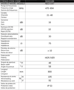 Antena DVB-T Alcad NEO-047 UHF 21/48 16dBi 5G - Anteny TV - miniaturka - grafika 3