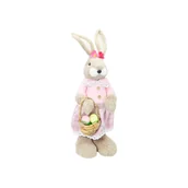 Wielkanoc - Figurka ozdobna zając 46 cm różowy - miniaturka - grafika 1