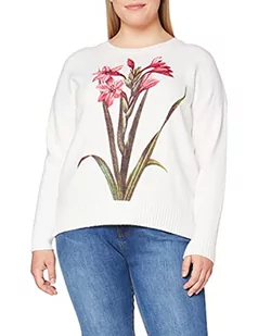 Desigual JERS_Yasper sweter damski, biały, L - Swetry damskie - miniaturka - grafika 1