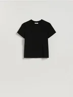 Koszulki i topy damskie - Reserved - T-shirt z aplikacjami - czarny - miniaturka - grafika 1