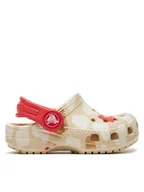Buty dla dziewczynek - Crocs Klapki Classic Heart Print Clog T 206832 Beżowy - miniaturka - grafika 1