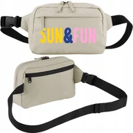 Nerki - NERKA SASZETKA BIODROWA BEŻOWA SUN & FUN SPORTOWA NA PREZENT POJEMNA WZORY - miniaturka - grafika 1