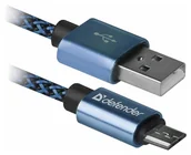 Kable USB - Defender USB AM-MICRO BM 1.0m 2.1A Niebieski - miniaturka - grafika 1