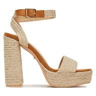 Espadryle damskie - DEEZEE KL-F20074-36 BEŻOWY - miniaturka - grafika 1