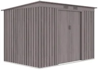 Altany ogrodowe - Domek narzędziowy OREGON 261x181cm Light Wood, stalowy, z wentylacją, przestronny schowek na narzędzia, rowery i akcesoria ogrodowe Hardmaister - miniaturka - grafika 1