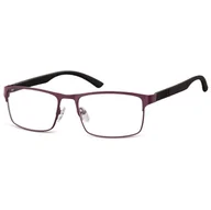 Okulary korekcyjne, oprawki, szkła - Męskie elastyczne oprawki korekcyjne okulary zerówki 990F fioletowe - miniaturka - grafika 1