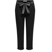 Spodnie damskie - Spodnie damskie Only Rita eleganckie czarne wiązane w pasie-S - miniaturka - grafika 1