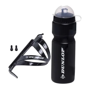 Bidon rowerowy DUNLOP 750ml z koszykiem czarny - Shakery i bidony sportowe - miniaturka - grafika 1