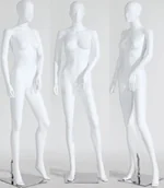 Manekiny wystawowe - Kobieta kobieta LF4-6 Męski piękny abstrakcyjny biały manekin z matowym nosem i ustami - miniaturka - grafika 1