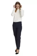 Spodnie damskie - KAFFE damskie spodnie garniturowe Regular Fit eleganckie, niebieskie, 46 - miniaturka - grafika 1