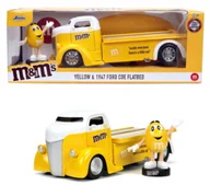Samochody i pojazdy dla dzieci - m&m's - yellow & 1947 ford coe flatbed - 1:24 - miniaturka - grafika 1