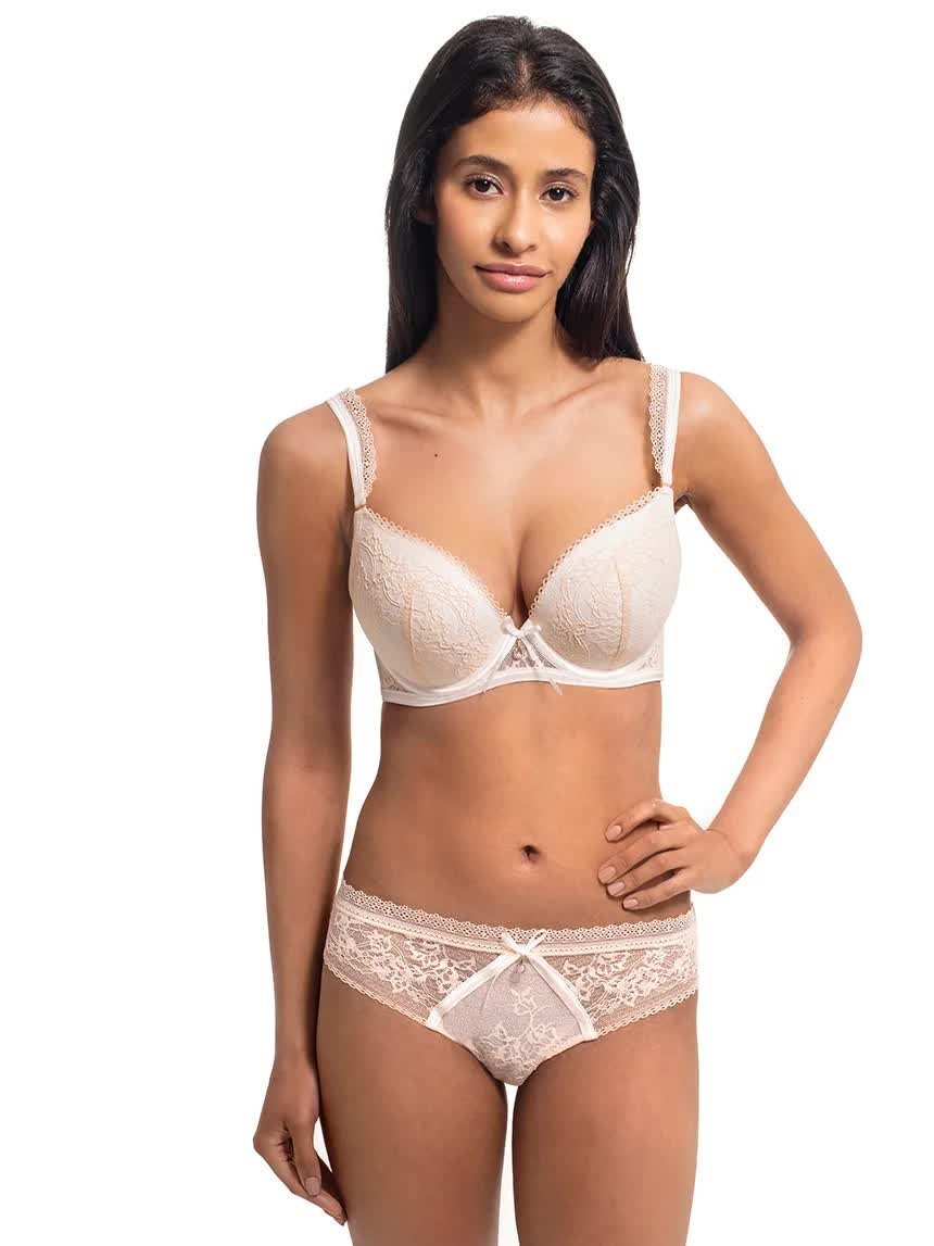 Biustonosz koronkowe Ramiączka My Body Push Up DB-9323 różowy Agio 70D