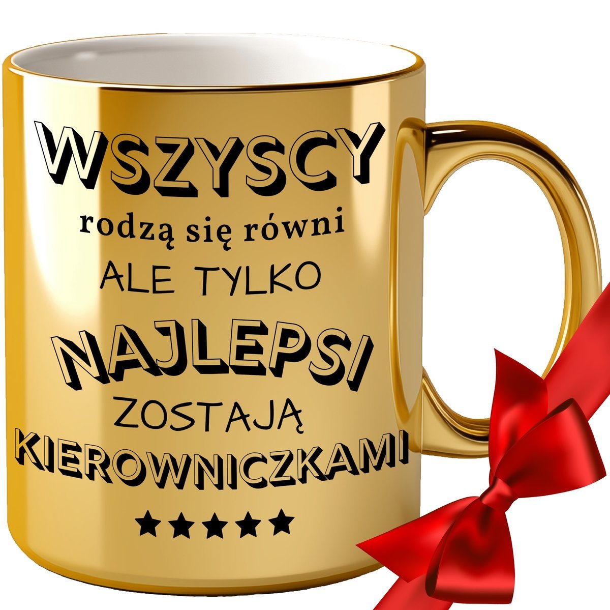 KUBEK DLA KIEROWNICZKI ZŁOTY DO KAWY BIURA URODZINY IMIENINY ŚMIESZNY 30 40