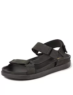 Clarks Sandały męskie Sunder Range, Czarny nubuk, 46 EU - Sandały męskie - miniaturka - grafika 1