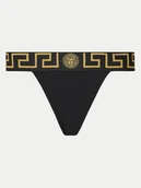 Majtki damskie - Versace Stringi AUD01042 1A10011 Czarny - miniaturka - grafika 1