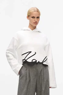 Karl Lagerfeld bluza damska kolor biały z aplikacją A4W20039 - Bluzy damskie - miniaturka - grafika 1