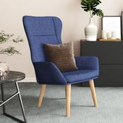 Fotele - Lumarko Fotel wypoczynkowy, niebieski, obity tkaniną! - miniaturka - grafika 1