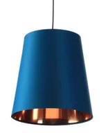 Lampy stojące - Granatowa lampa wisząca z abażurem rose gold - S402 Everol - miniaturka - grafika 1
