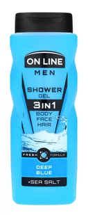 On Line Men Żel pod prysznic 3in1 Deep Blue dla mężczyzn 410ml - Żele pod prysznic dla mężczyzn - miniaturka - grafika 2