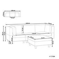 Sofy i kanapy - Sofa modułowa 3-osobowa z otomaną jasnobeżowa UNSTAD - miniaturka - grafika 1