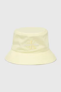 Czapki damskie - Calvin Klein Jeans kapelusz bawełniany kolor żółty bawełniany - grafika 1