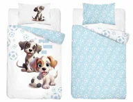 Pościel dla dzieci - Pościel bawełniana do łóżeczka 100x135 5002a pieski - miniaturka - grafika 1