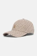 Czapki damskie - Tommy Hilfiger czapka z daszkiem kolor beżowy wzorzysta AW0AW16627 - miniaturka - grafika 1