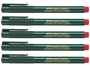 Faber-Castell 205006 - długopis Finepen 1511, 0,4 mm, czerwony, 5 sztuk - Długopisy - miniaturka - grafika 1