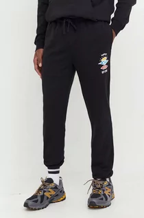 Spodnie męskie - Rip Curl spodnie dresowe kolor czarny z nadrukiem - grafika 1