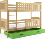 Łóżka dla dzieci i młodzieży - Elior Łóżko drewniane z zieloną szufladą 90x200 - Celinda 3X - miniaturka - grafika 1