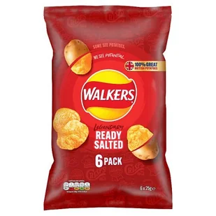 Walkers Ready Salted chipsy ziemniaczane o smaku soli morskiej 6x25 g - Chipsy - miniaturka - grafika 1