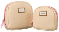Kosmetyczki, organizery i kuferki - Kosmetyczka damska eko Rovicky zestaw saszetek na suwak pojemne organizery, beżowy - miniaturka - grafika 1
