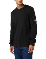 Koszulki i topy damskie - Calvin Klein Jeans L/S Dzianinowe Topy Ck Czarny, Ck czarny, M - miniaturka - grafika 1